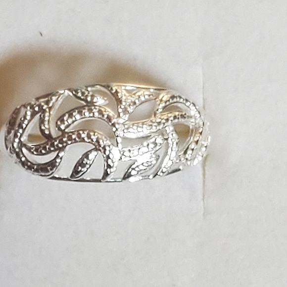 Djoy Jewelry - Moissanite accent ring in Platinum Over Sterling Silver